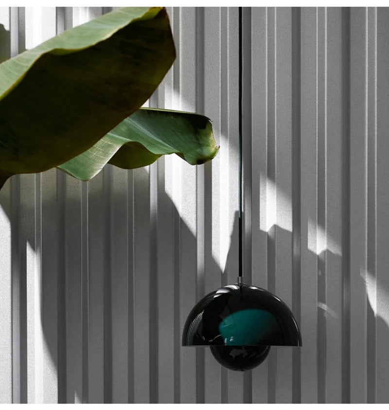 Suspension LED Minimaliste Abat Jour en Champignon - Finition brillant laqué