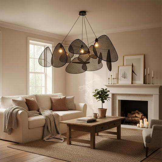 Lustre en bambou noir