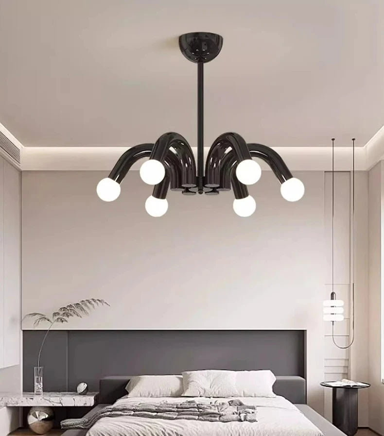 Plafonnier luminaire LED nordique beige - Finition brillant