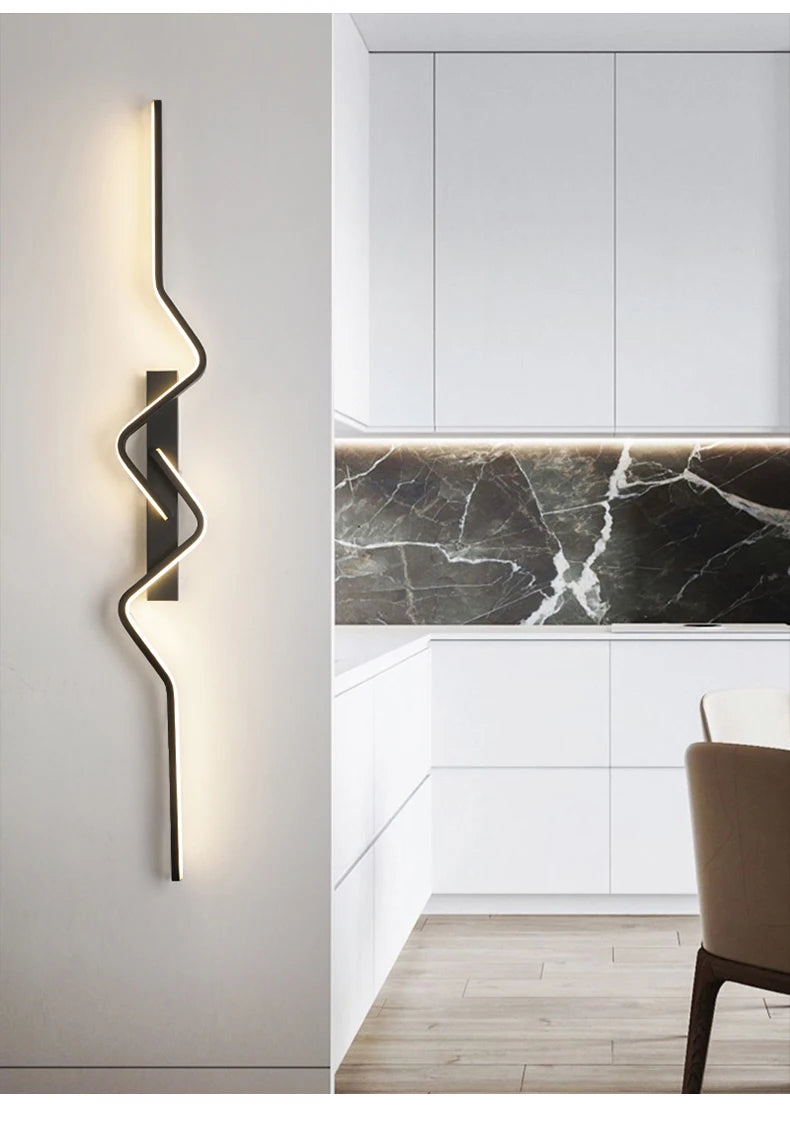 Applique Murale Noire LED Dimmable Éclairage Moderne Pour Cuisine Et Chambre