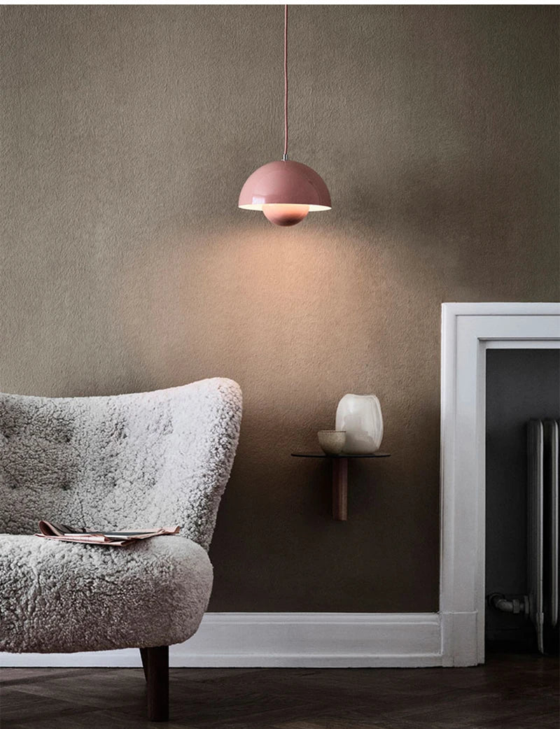 Suspension LED Minimaliste Abat Jour en Champignon - Finition brillant laqué