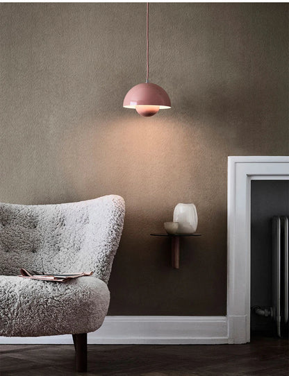 Suspension LED Minimaliste Abat Jour en Champignon - Finition brillant laqué