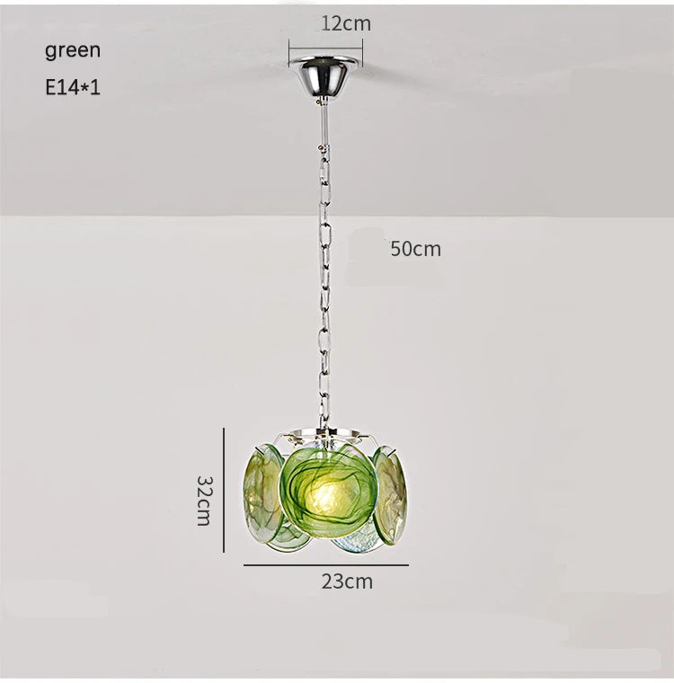 Suspension en verre - Luminaire Vintage Retro