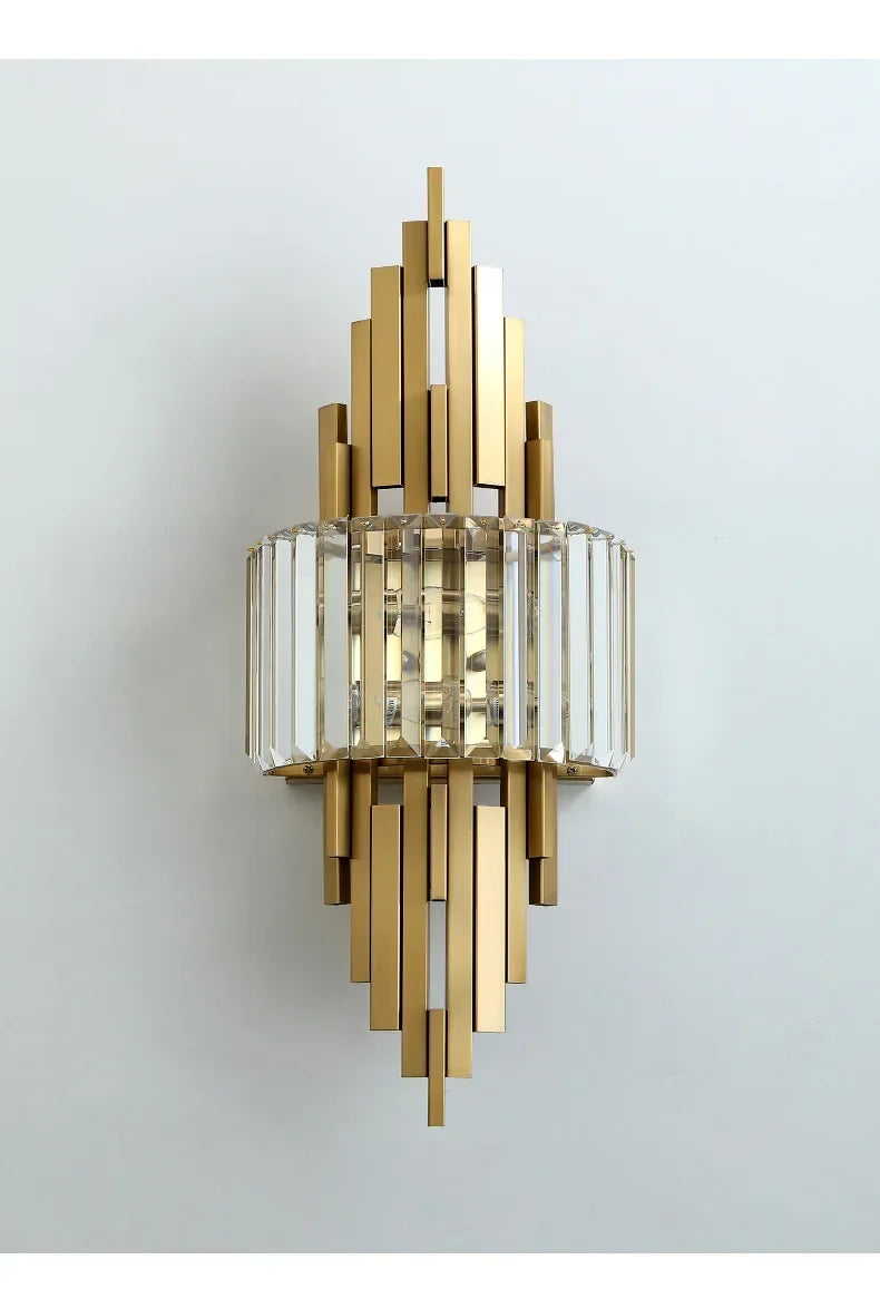 Applique Murale Art Déco Or Et Verre Cristal E14 Élégante
