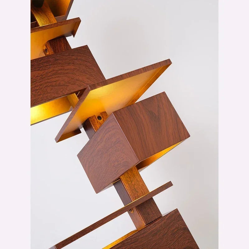 Grand lampadaire LED - Design Bois