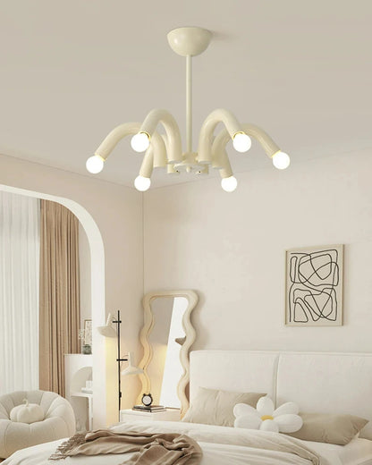 Plafonnier luminaire LED nordique beige - Finition brillant