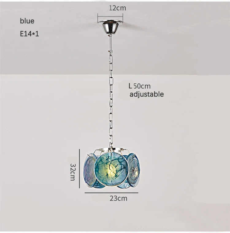 Suspension en verre - Luminaire Vintage Retro