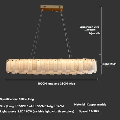 Lustre En Marbre Blanc Design Base G9 Cuivre Poli Suspension
