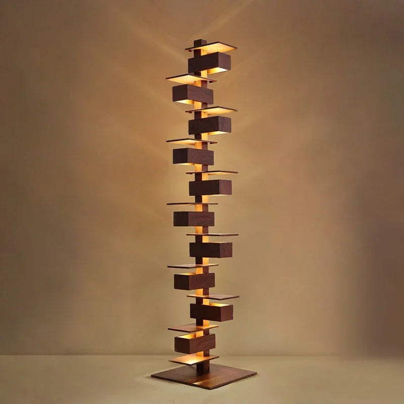 Grand lampadaire LED - Design Bois