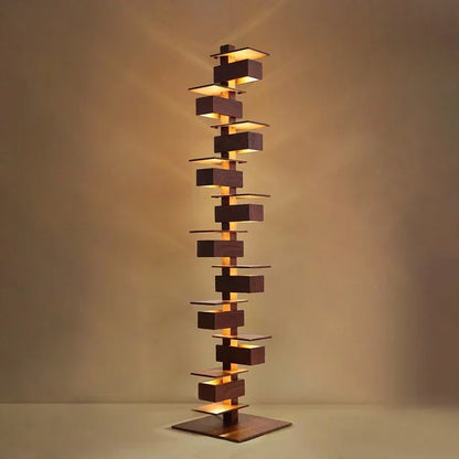 Grand lampadaire LED - Design Bois