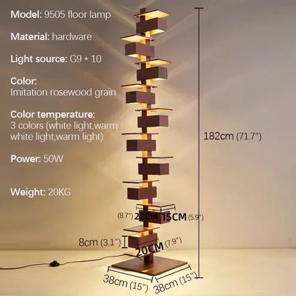 Grand lampadaire LED - Design Bois