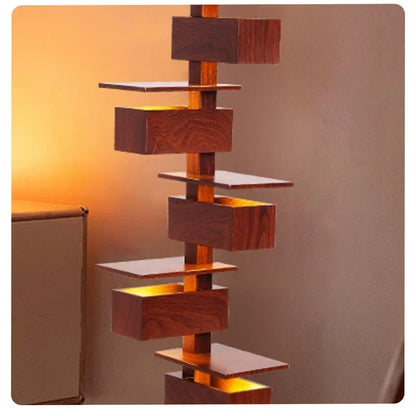 Grand lampadaire LED - Design Bois