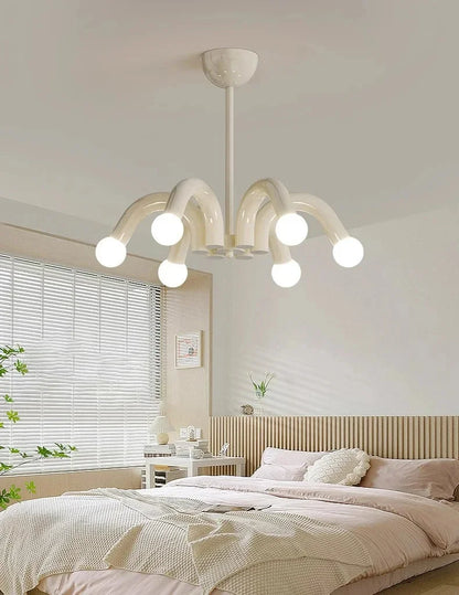 Plafonnier luminaire LED nordique beige - Finition brillant