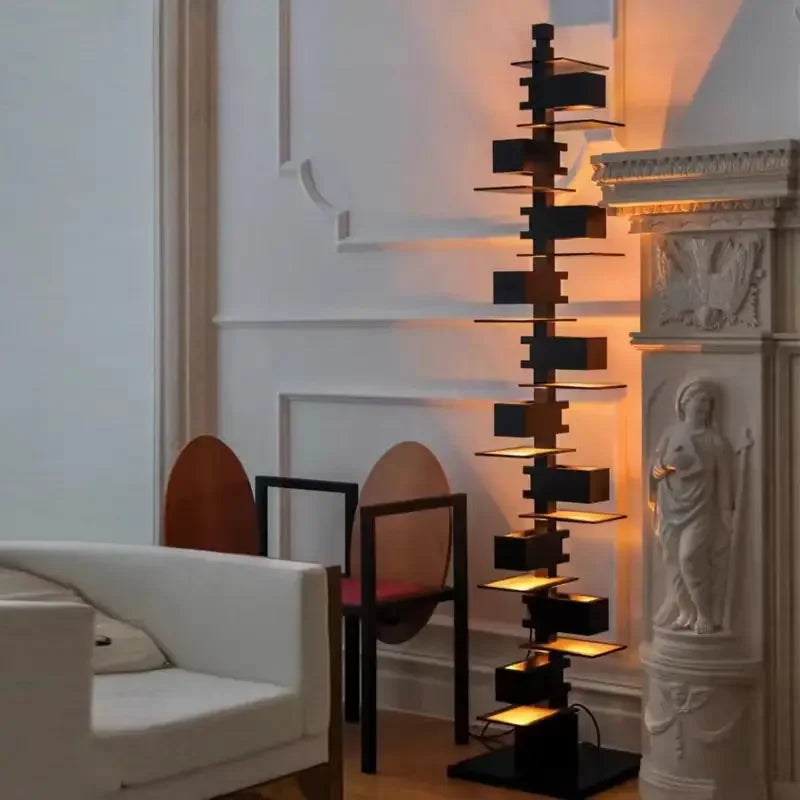 Grand lampadaire LED - Design Bois