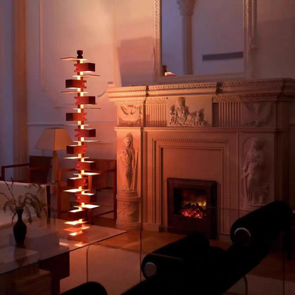 Grand lampadaire LED - Design Bois