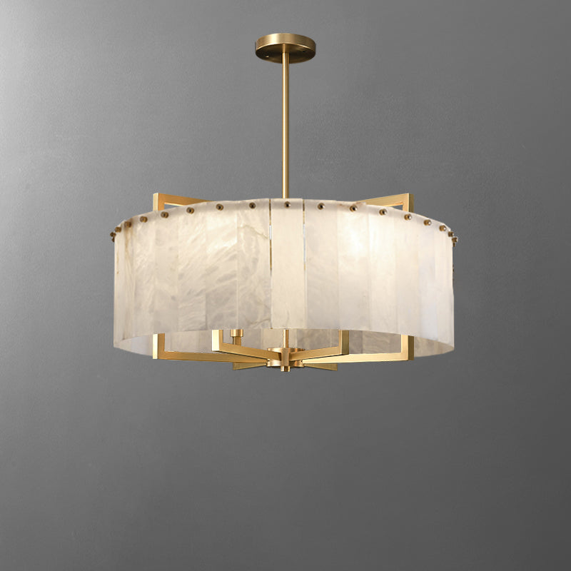 Round Mineral Gold Chandelier