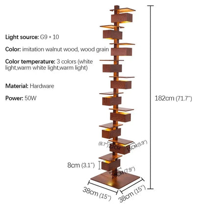 Grand lampadaire LED - Design Bois