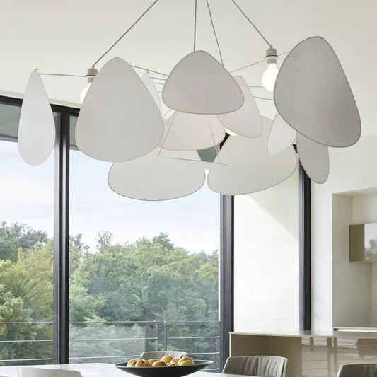 Lustre en bambou blanc