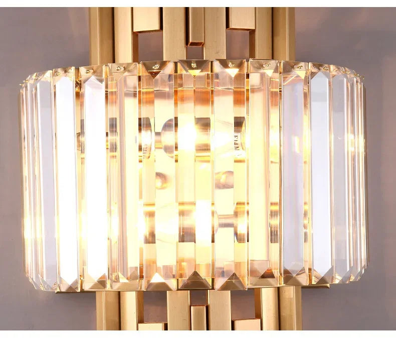 Applique Murale Art Déco Or Et Verre Cristal E14 Élégante