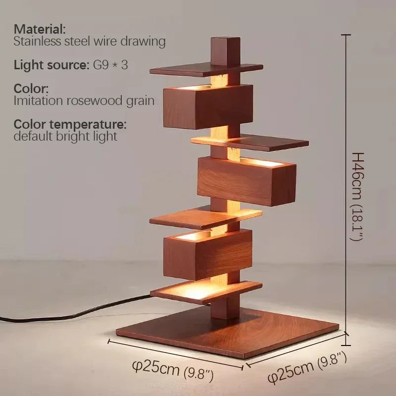 Grand lampadaire LED - Design Bois