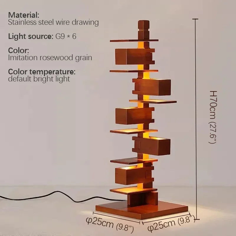 Grand lampadaire LED - Design Bois