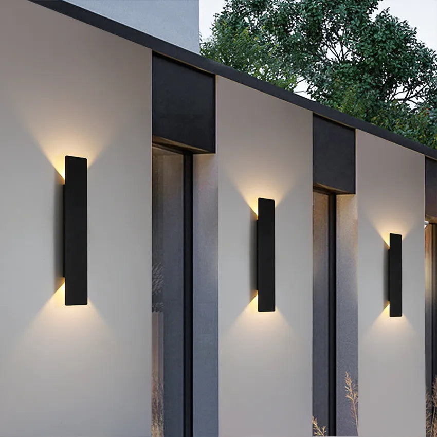 Applique Murale Extérieure LED - Aluminium Noir Design Moderne 18W 1