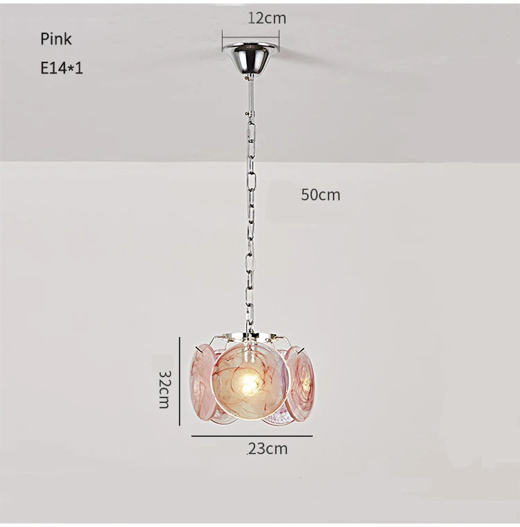 Suspension en verre - Luminaire Vintage Retro