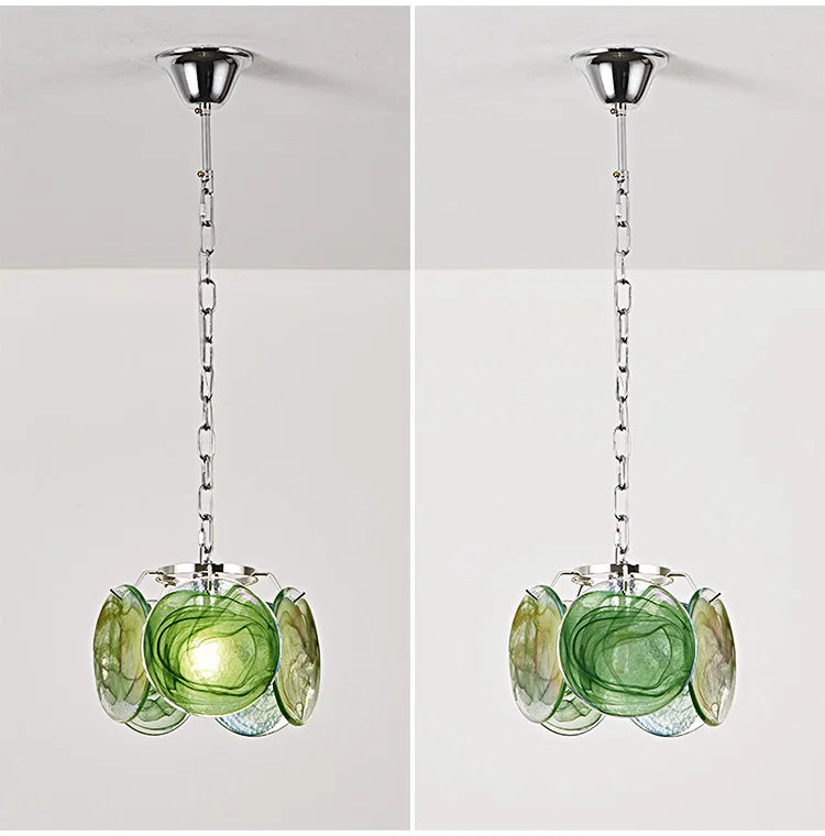 Suspension en verre - Luminaire Vintage Retro