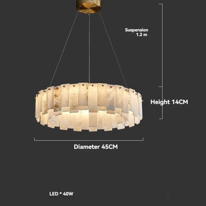 Lustre En Marbre Blanc Design Base G9 Cuivre Poli Suspension