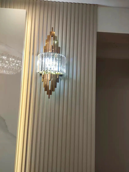 Applique Murale Art Déco Or Et Verre Cristal E14 Élégante