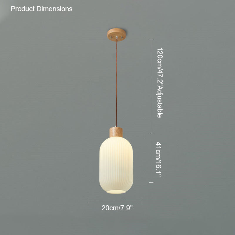 Sided Milky Glass Lantern Pendant
