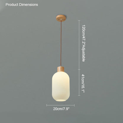 Sided Milky Glass Lantern Pendant