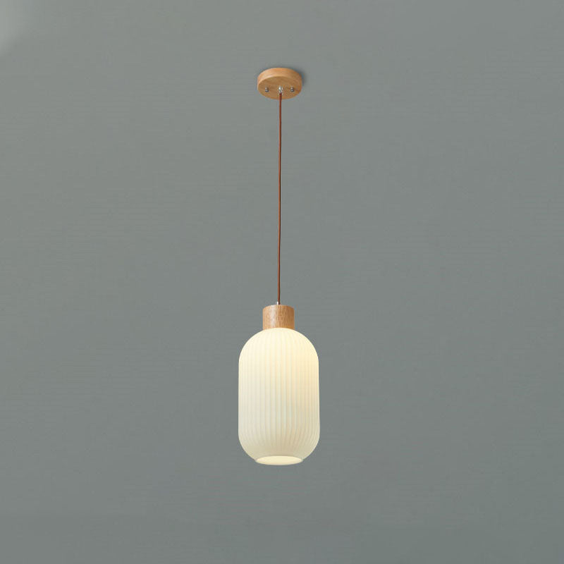 Sided Milky Glass Lantern Pendant