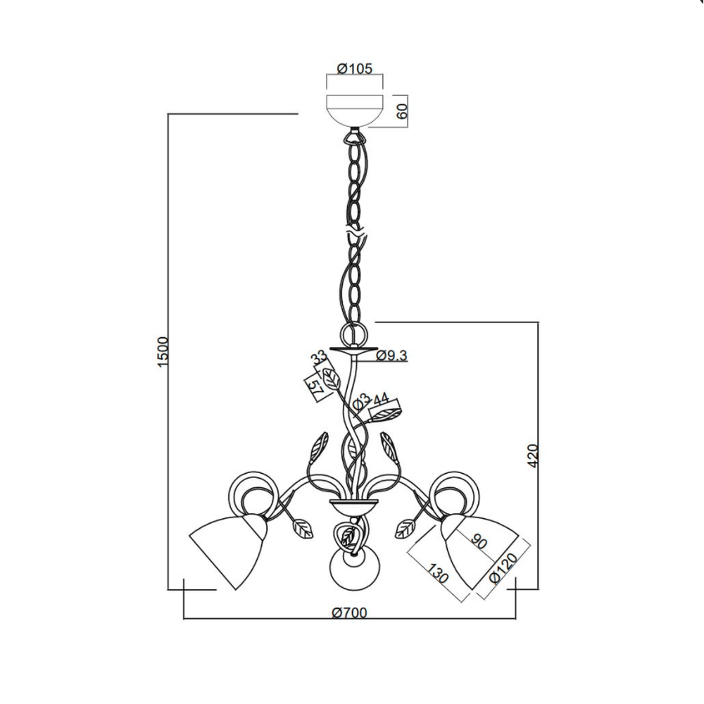 Set Luminaires Vintage Fleurs