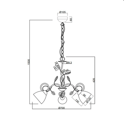 Set Luminaires Vintage Fleurs