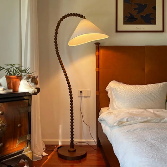 Lampadaire en Bois - Style Nordique Blanc