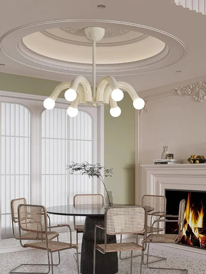 Plafonnier luminaire LED nordique beige - Finition brillant