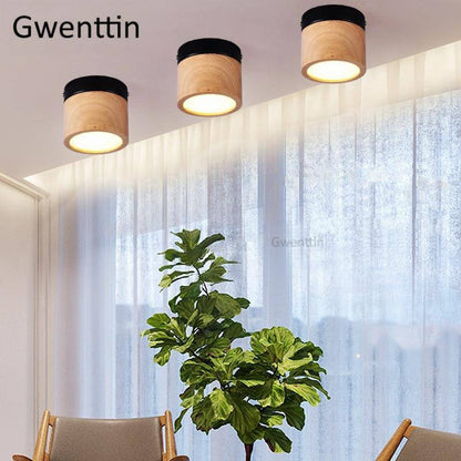 Spot LED Cylindrique en Bois