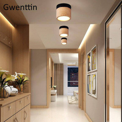 Spot LED Cylindrique en Bois