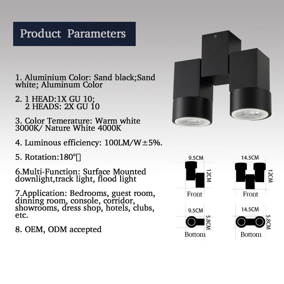 Spot LED Encastrable Double Aluminium