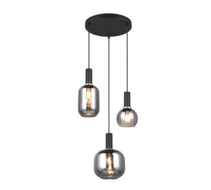 Suspension 3 lampes en verre pour salon
