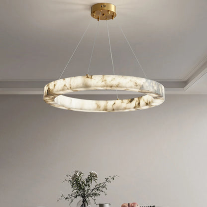 Suspension Anneaux LED Marbre