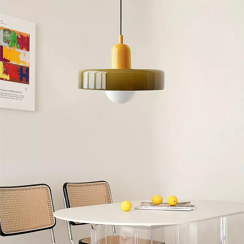 Suspension Bauhaus Verre Coloré - Ronde
