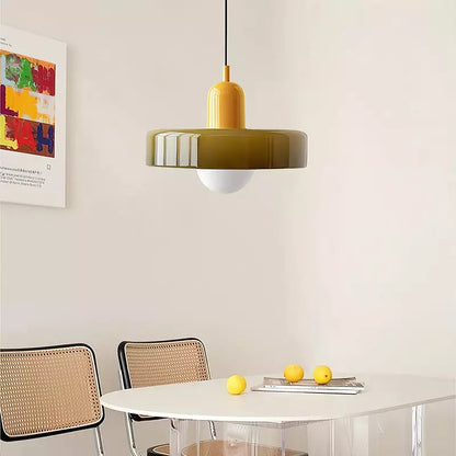Suspension Bauhaus Verre Coloré - Ronde