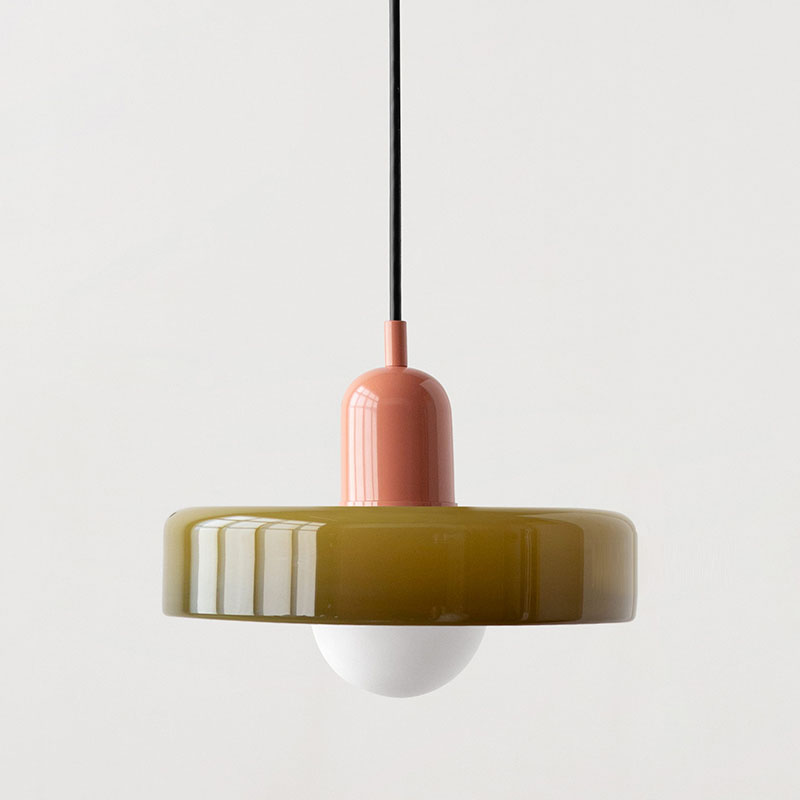 Suspension Bauhaus Verre Coloré - Ronde