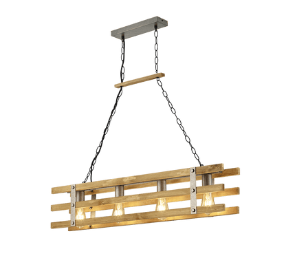 Suspension Bois - Style Industriel Usine