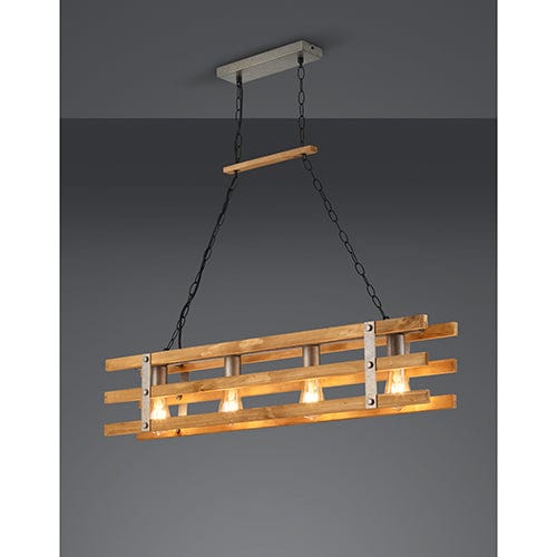 Suspension Bois - Style Industriel Usine