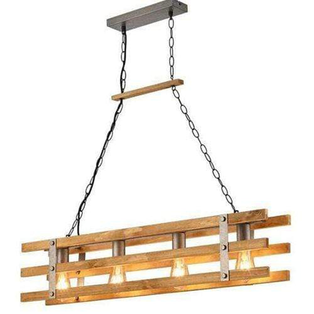 Suspension Bois - Style Industriel Usine