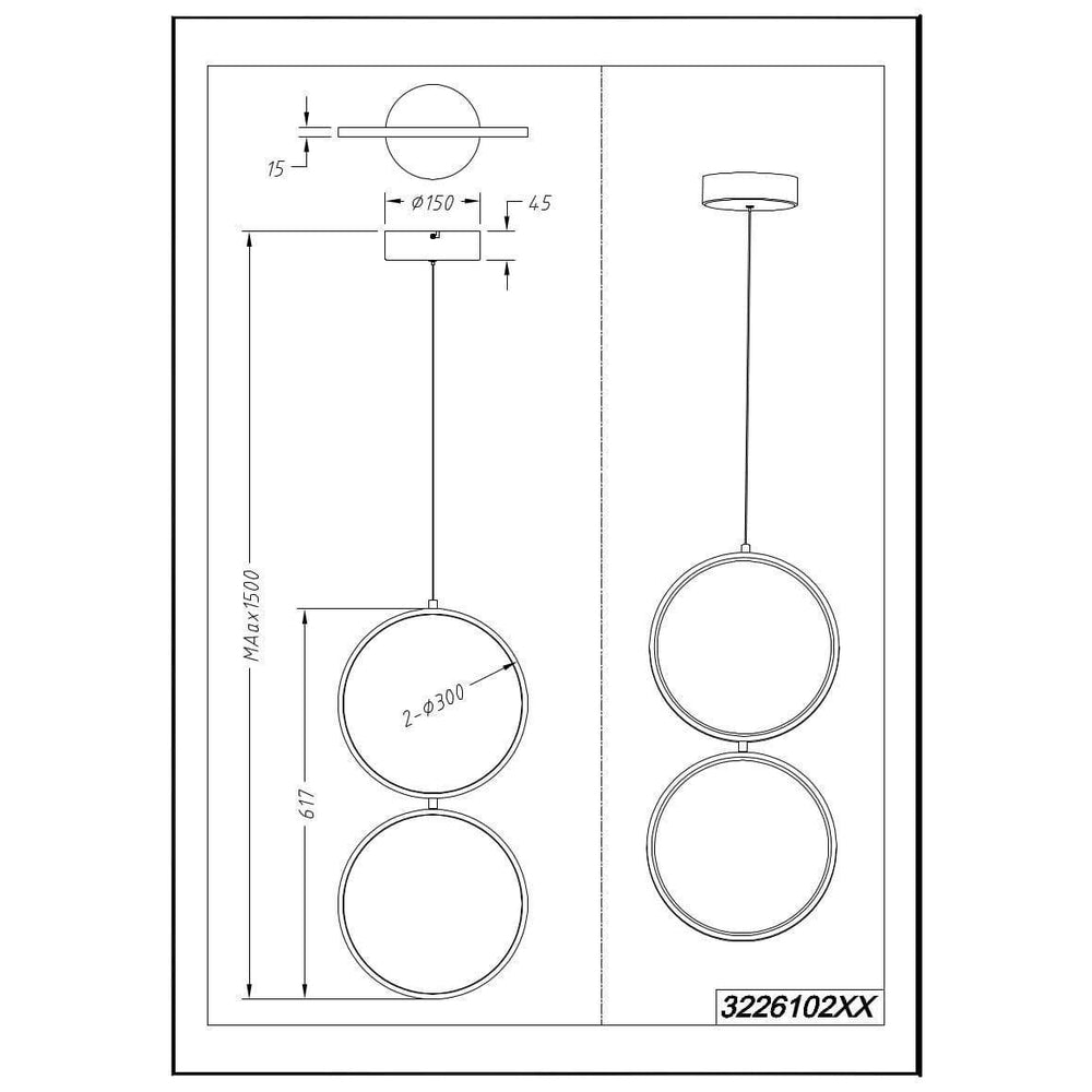 Suspension Chambre - LED Anneaux