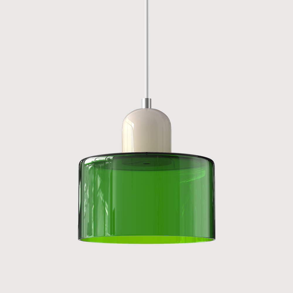 Suspension Cylindrique Style Bauhaus Verre
